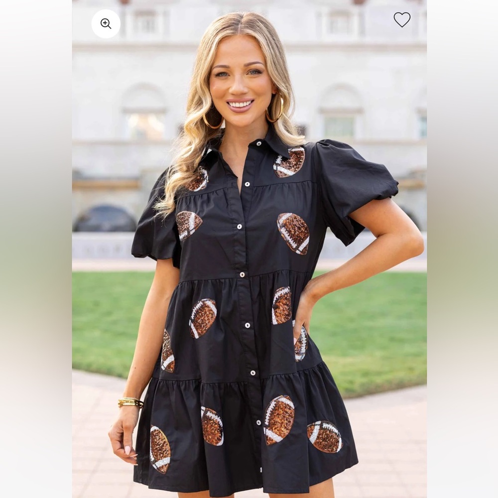 Perfect for GAMEDAY!!! Peach Love dress, brand new, black, football, size large